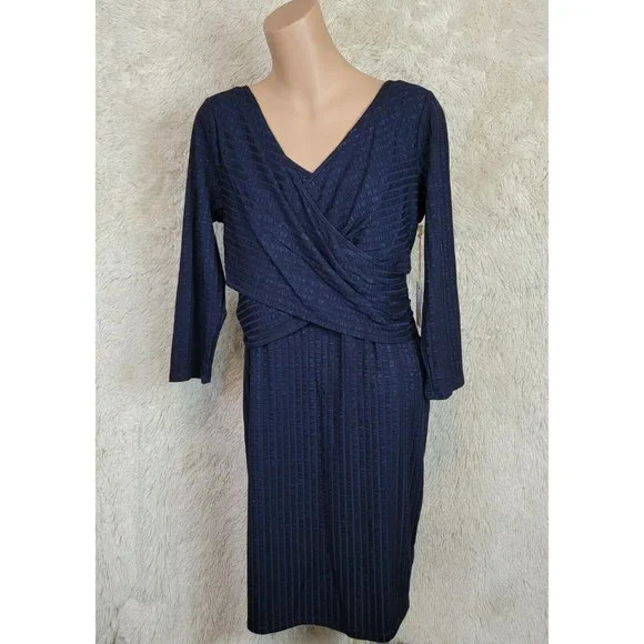 Jessica Simpson | Dresses | Nwt Jessica Simpson Maternity Size M Dress Navy  Ribbed Faux Wrap Stretch Rayon P | Poshmark